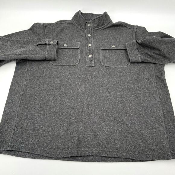 Duluth Trading Co. Men’s Size 2XL Fleece 1/4 Snap Heather Gray Pullover Shirt - Picture 8 of 10